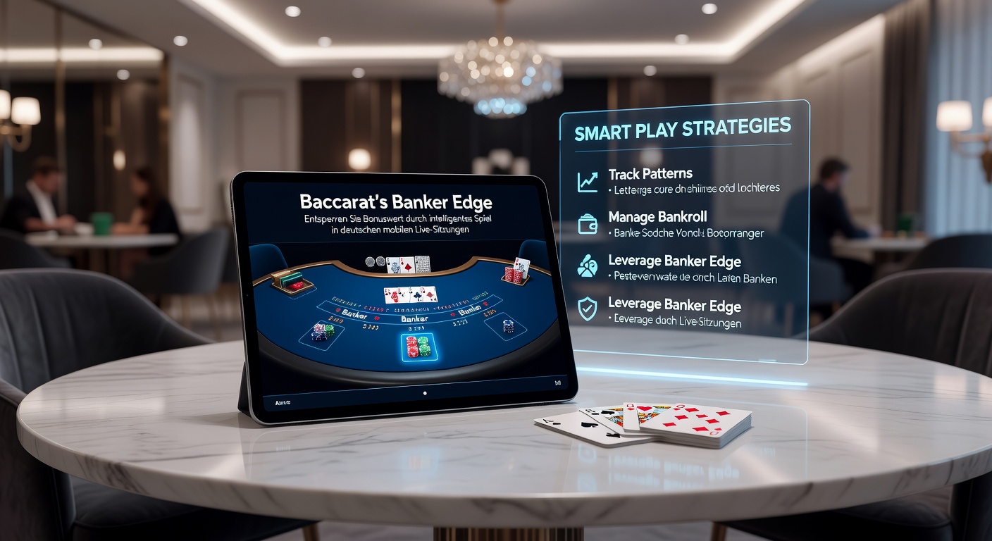 Smartphone-Bildschirm mit Baccarat Live-Tisch, Banker-Wette markiert und Bonus-Balken im Aufstieg