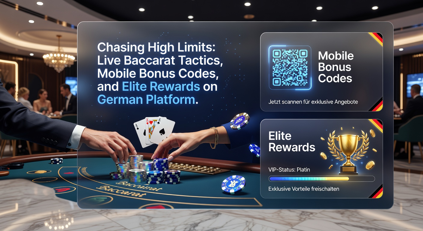 High-Roller am Mobile-Gerät, das einen Live-Baccarat-Tisch mit Bonus-Code-Eingabe zeigt