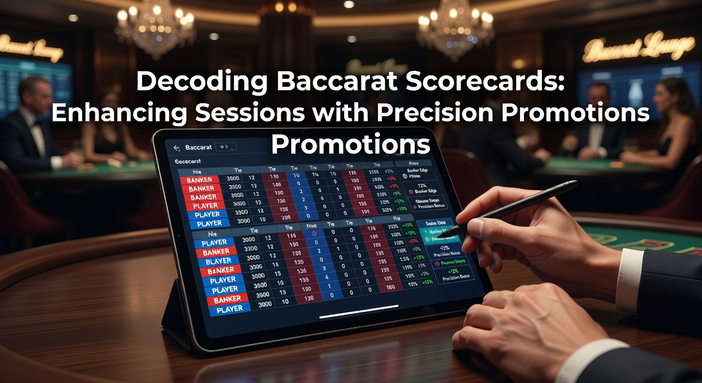 Baccarat-Scorecard mit markierten Mustern und Promotions-Überlagerung, die Trends in Live-Sessions hervorhebt
