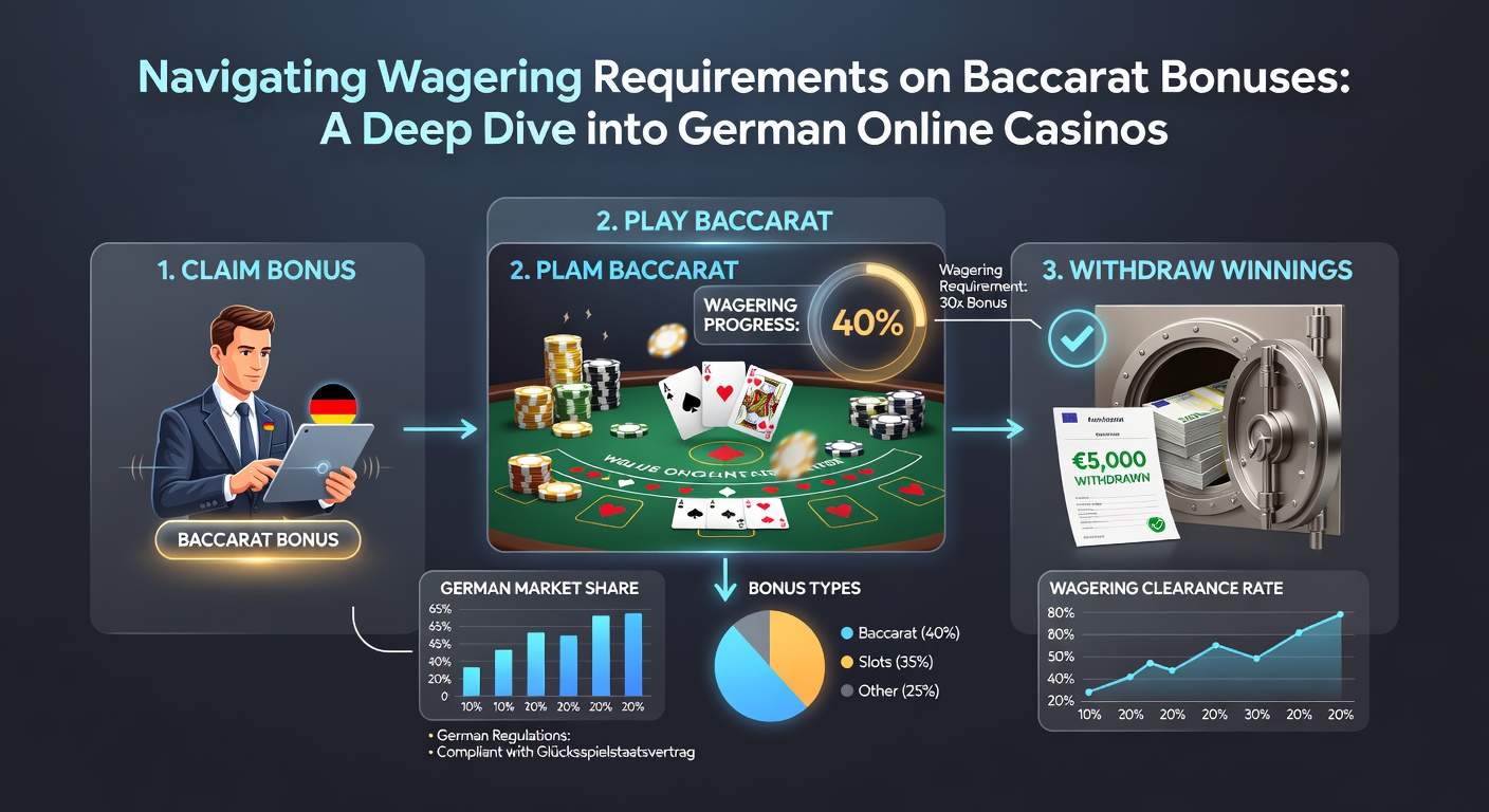 Detaillierte Infografik zu Umsatzberechnungen bei Baccarat-Boni, mit Diagrammen zu Beiträgen und Strategien